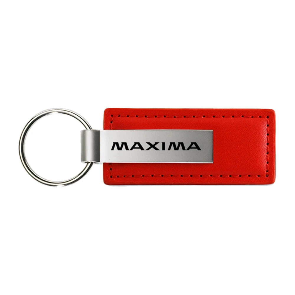 Red Leather Keychain KC1542.MAX - Officially Licensed for Nissan Maxima