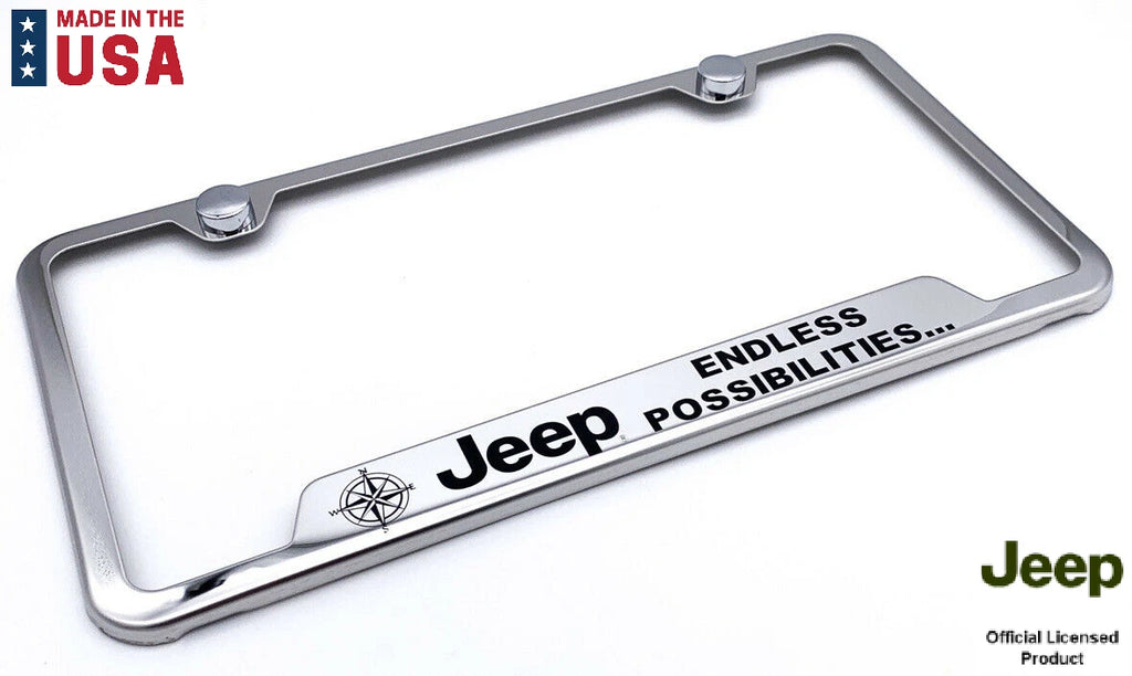 License Plate Frame Chrome Stainless Replacement for Jeep Wrangler (2018–2024)
