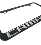 License Plate Frame Premium Black with Chrome Script for Chevy Camaro (2010–2015)