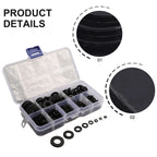 500Pcs Rubber Flat Ring Spacer Washer M2-M10 Seal for Various Applications