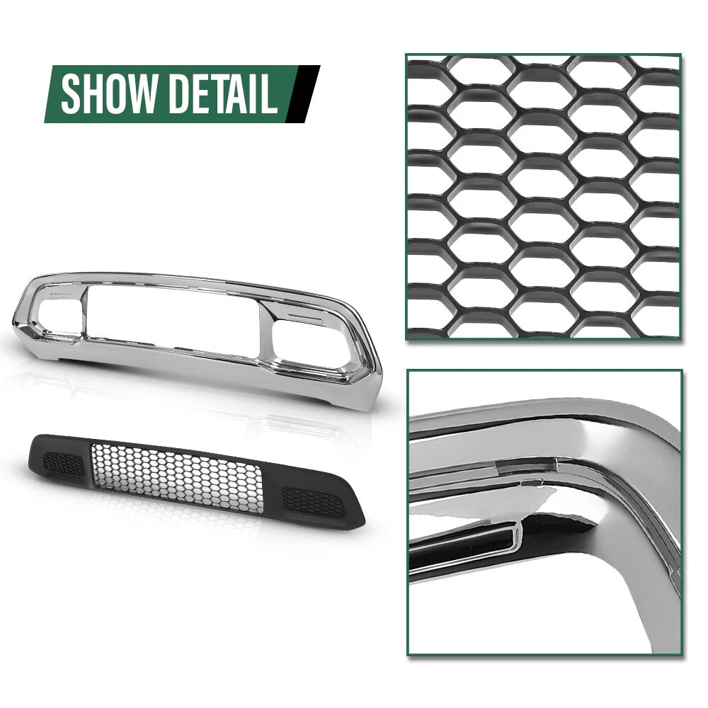 Front Lower Grille & Chrome Bumper Bezel for Jeep Grand Cherokee (2017–2022)