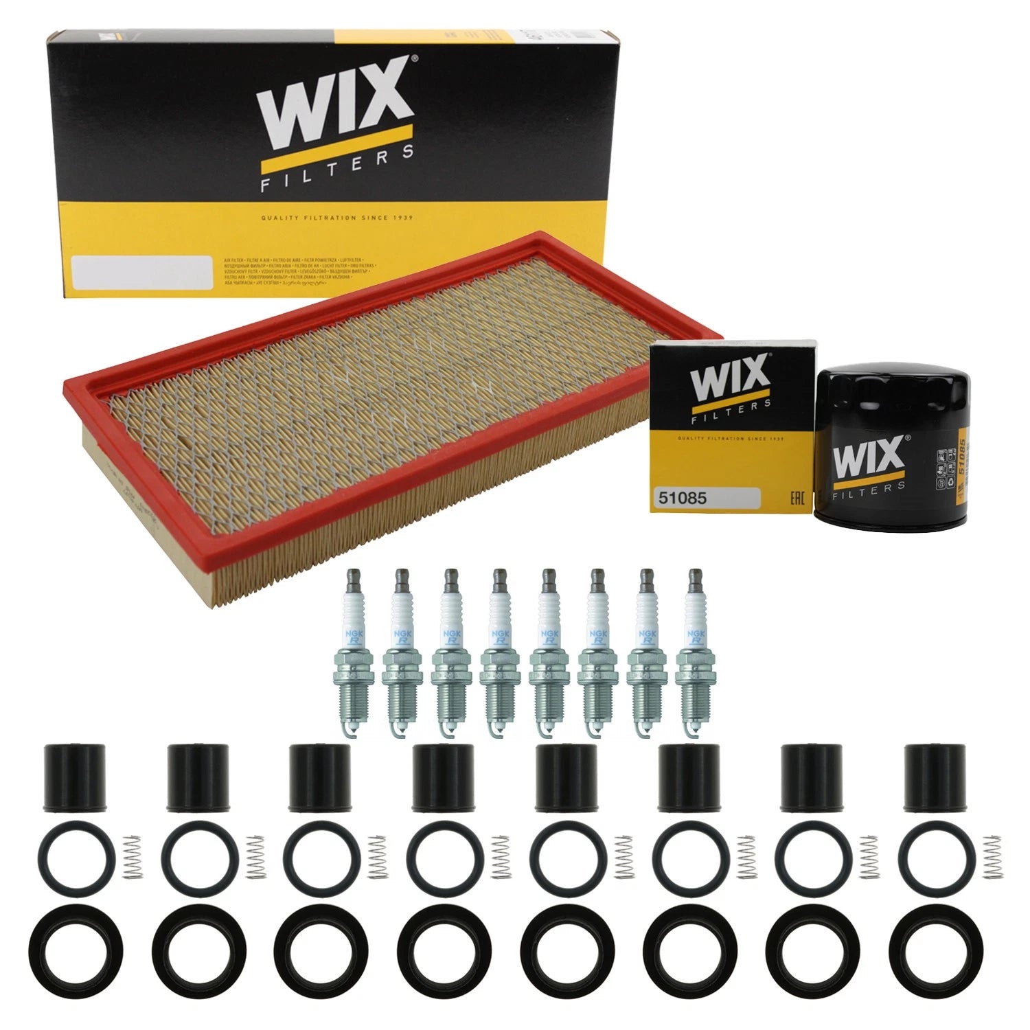 Tune Up Kit with NGK 8 Spark Plugs & Coil Boots for Dakota Raider (2000–2004)