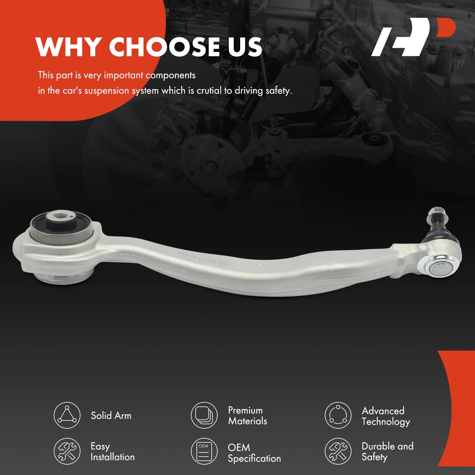 Front Right Lower Control Arm with Ball Joint for Benz W204 (2007-2014)