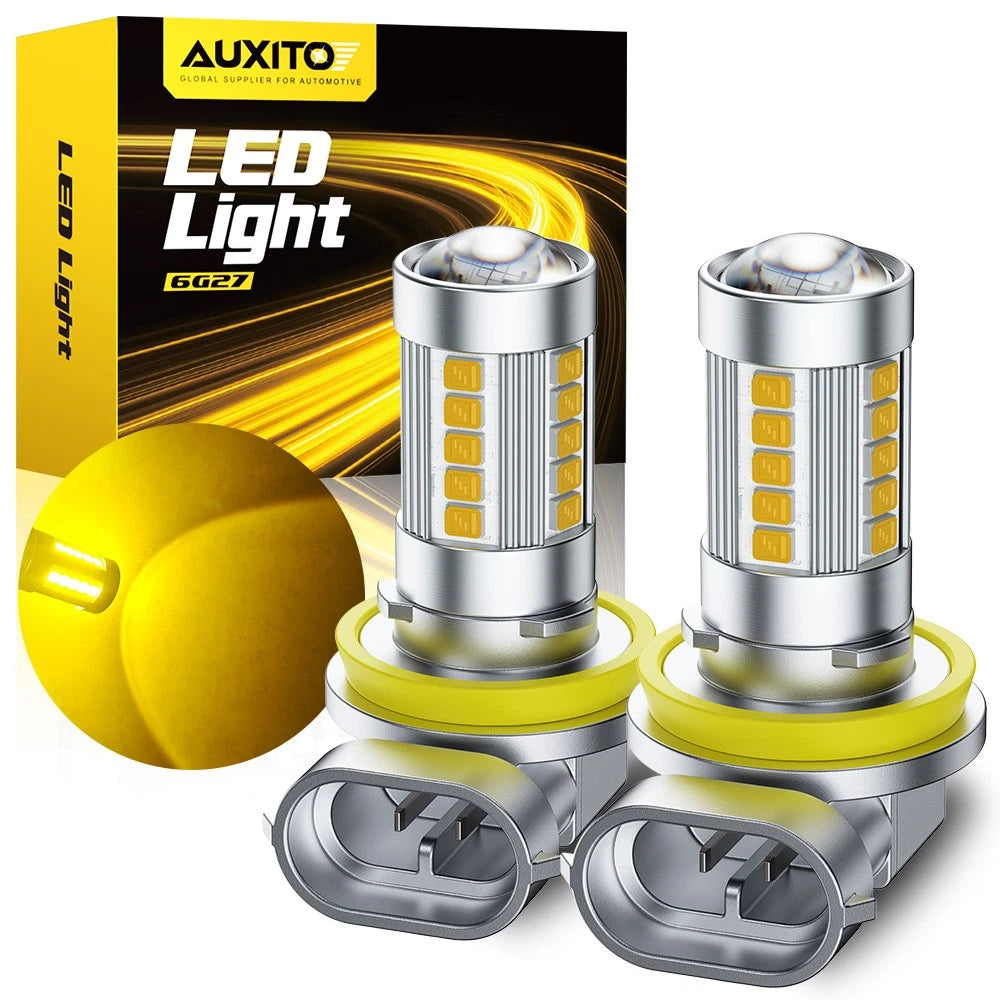 2X H11 H9 H8 LED Fog Driving Light Bulbs for Cars (5000LM, 3000K)