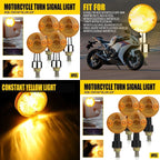 Amber Turn Signal Indicator Lights for Universal Motorcycle (10mm Thread)