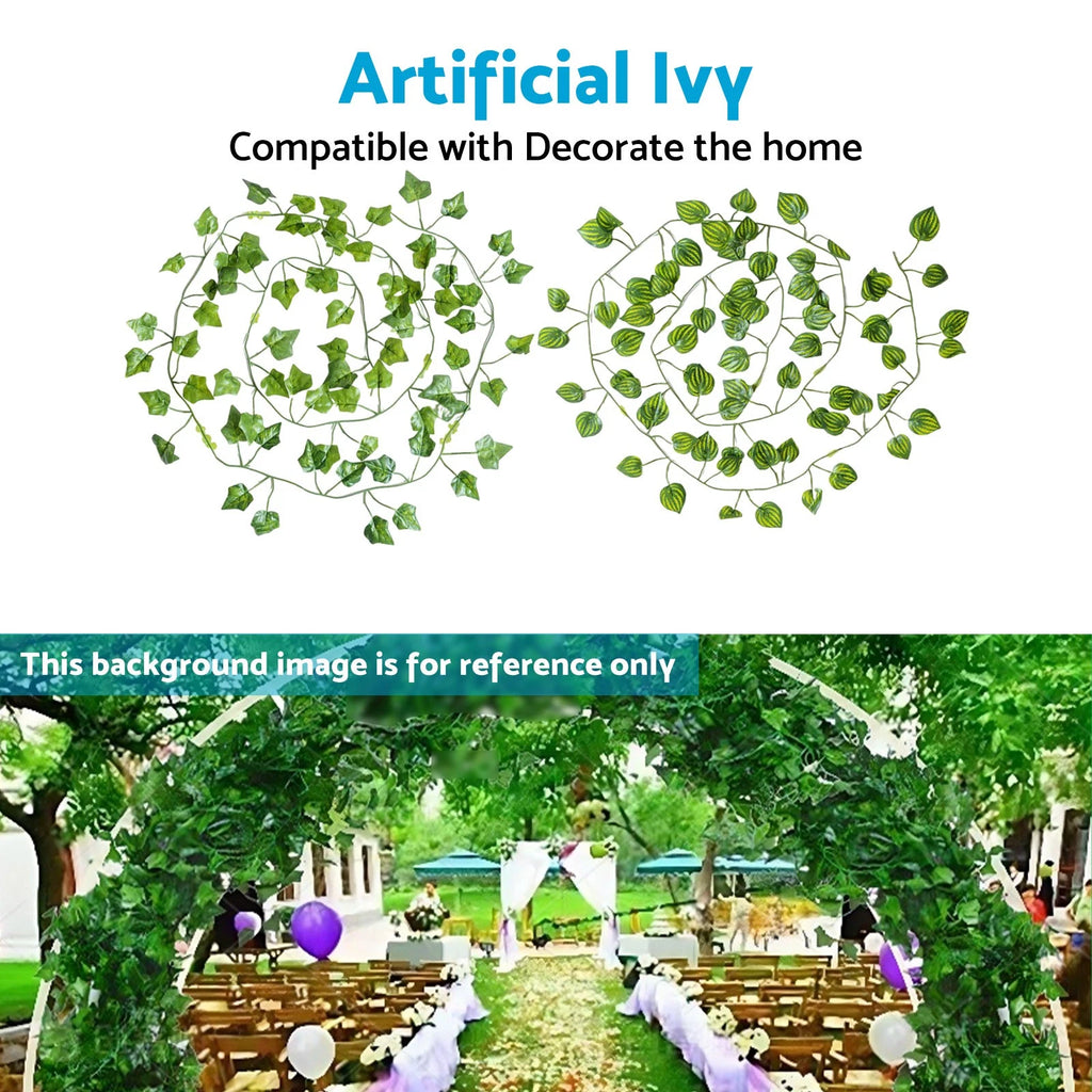 Artificial Ivy 12x2M Green Plastic Leaves for Home Decoration
