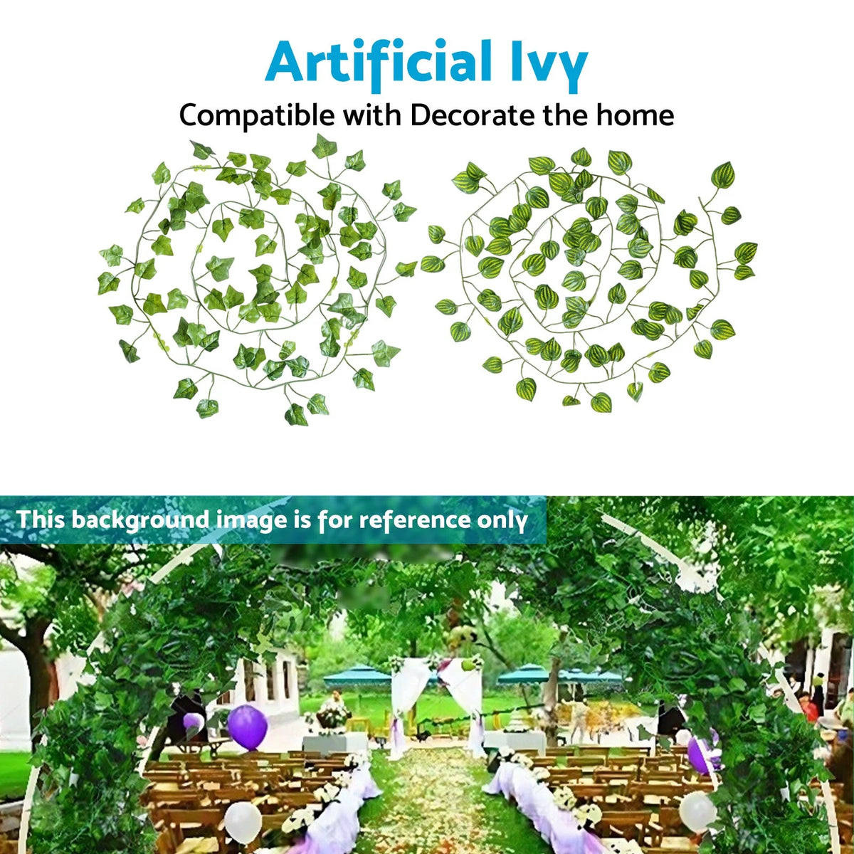 Artificial Ivy 12x2M Green Plastic Leaves for Home Decoration