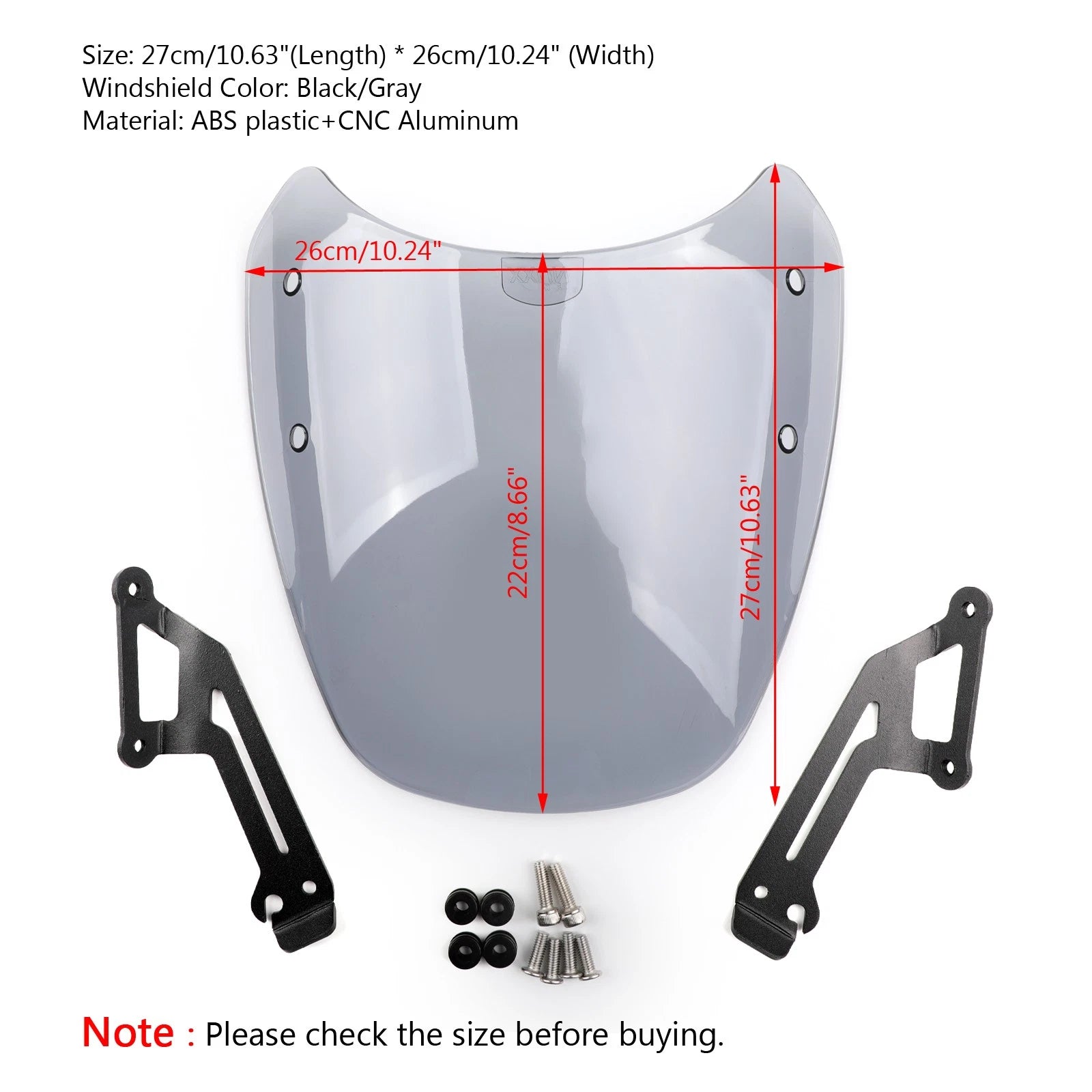 Windshield Wind Deflector for Ducati Scrambler (2015–2018) Gray