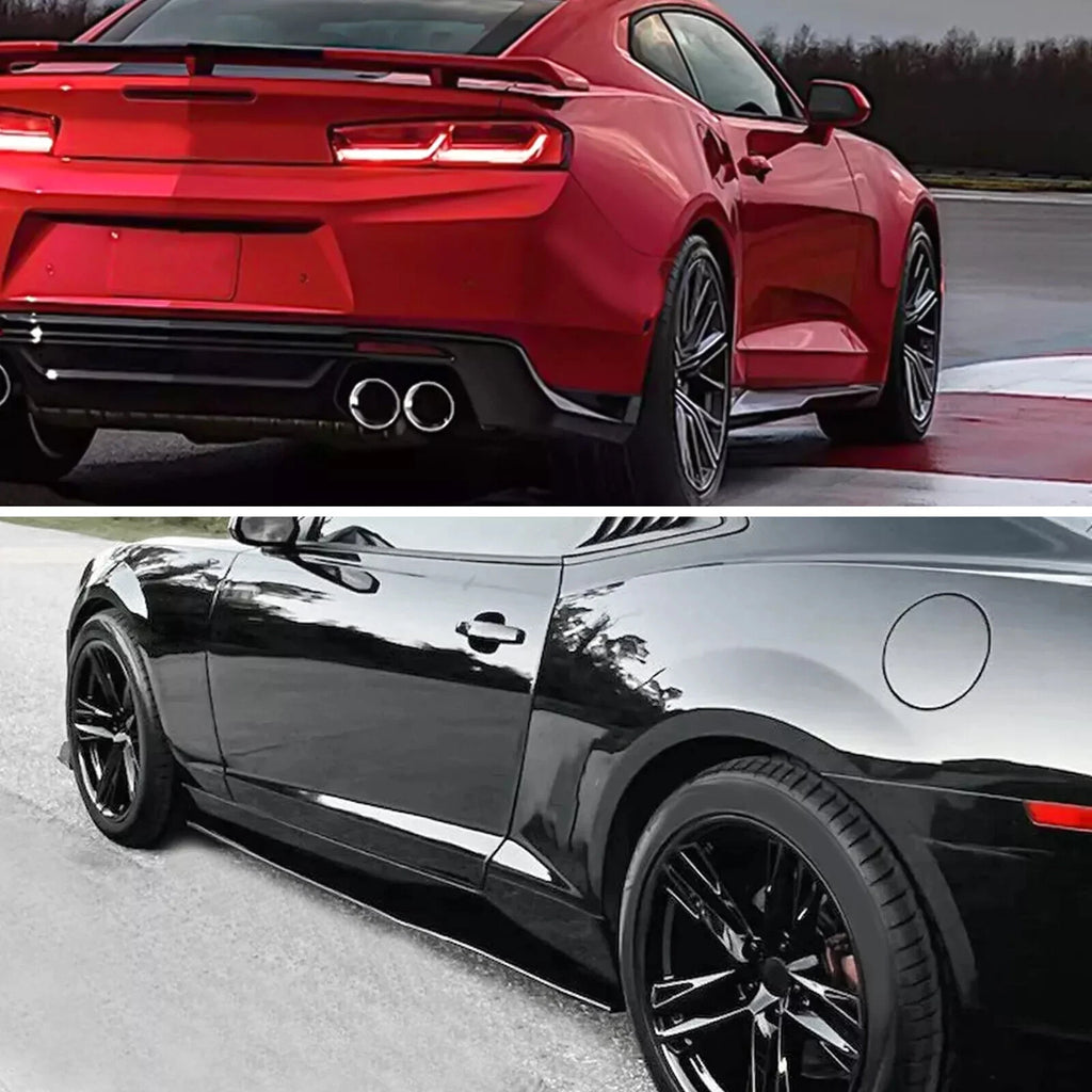 Side Skirts Extension for Chevy Camaro SS LS LT (2010-2015) Gloss Black