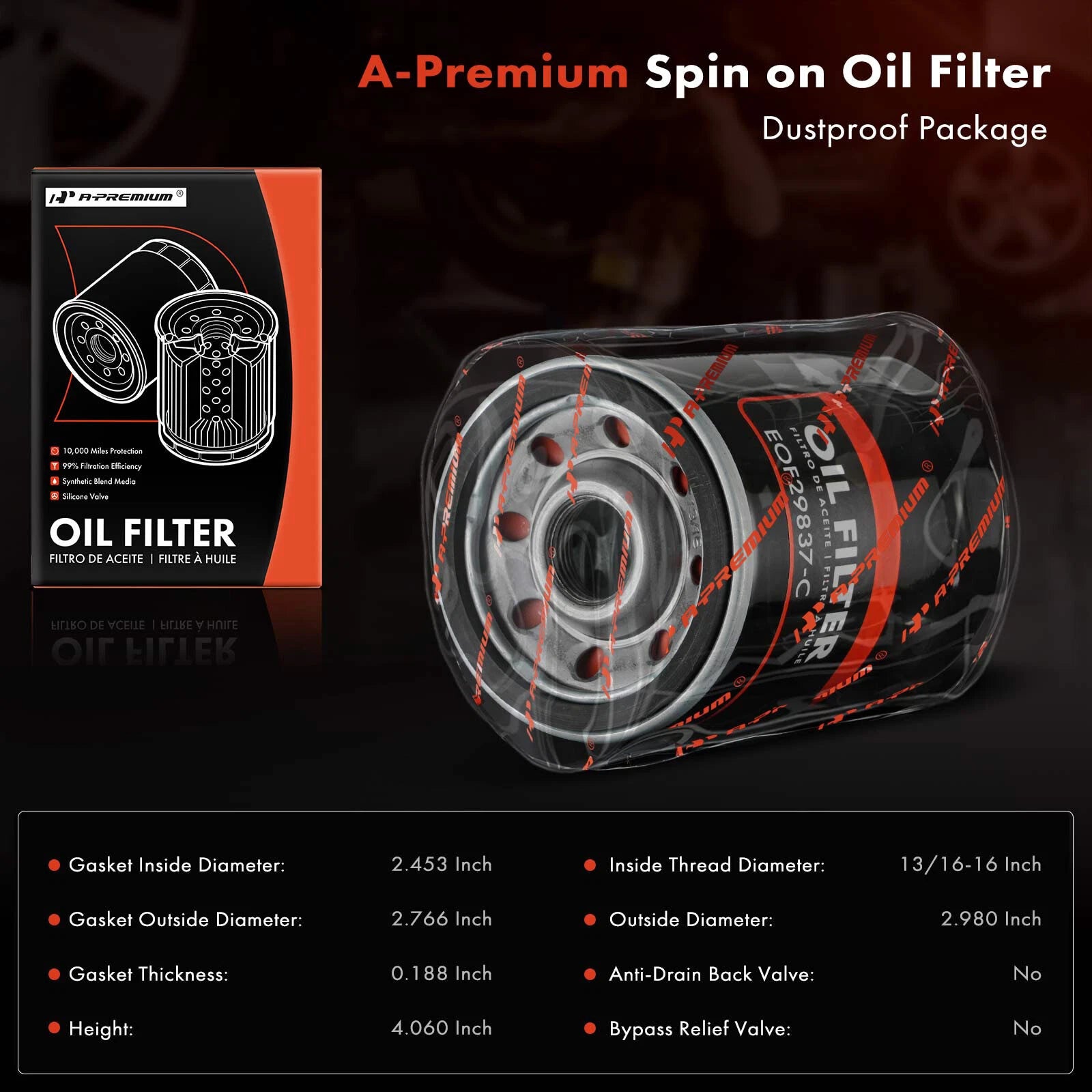 Engine Oil Filter for Chevrolet Malibu (2006-2010) and Impala (2006-2011)