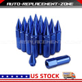 20pcs Spiked Racing Wheel Lug Nuts M12 x 1.5mm 60mm Arrow Style Blue