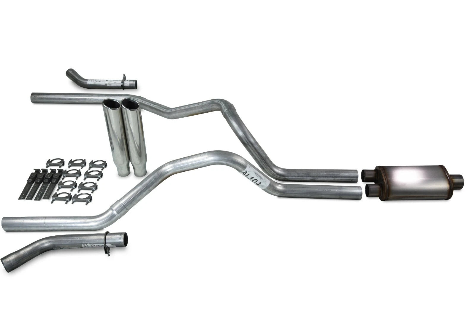 2.5" Dual Exhaust Kit for Dodge Ram 1500 (1994–2003) - Stainless Muffler, Clamp-on Tips