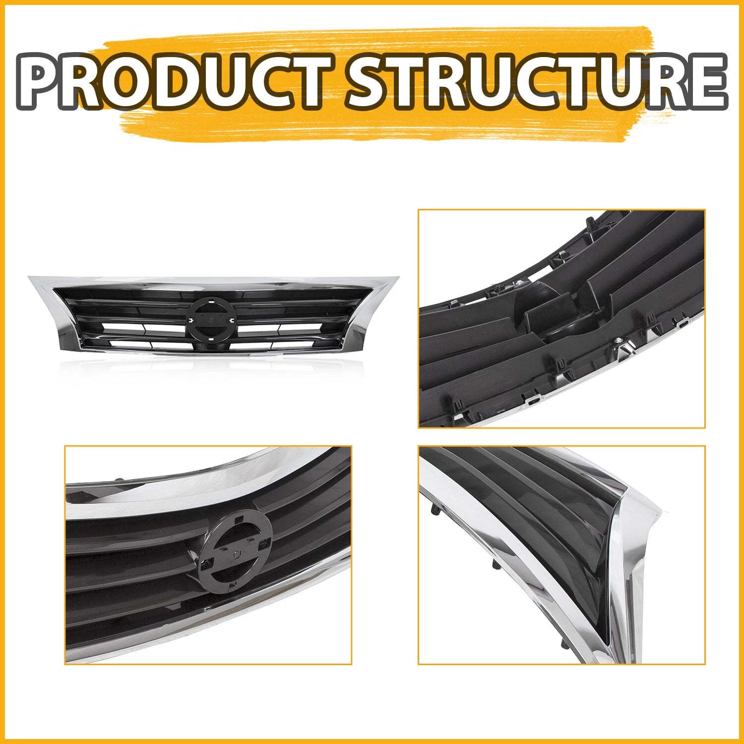 Chrome Front Bumper Grille for Nissan Altima (2013-2015)