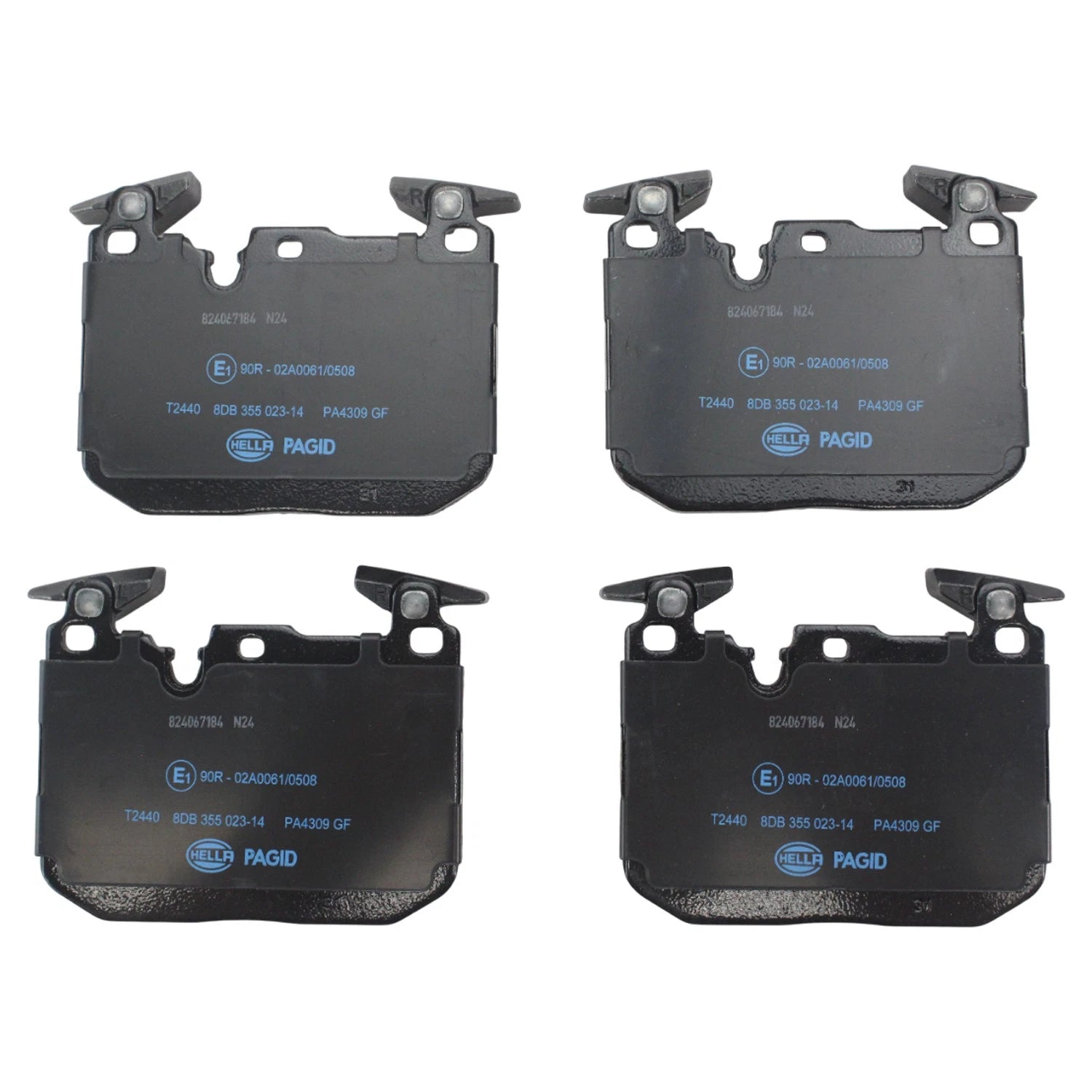 Set of 4 Hella Front Low-Met Disc Brake Pads for BMW F80 M3 F83 M4 (2012–2020)