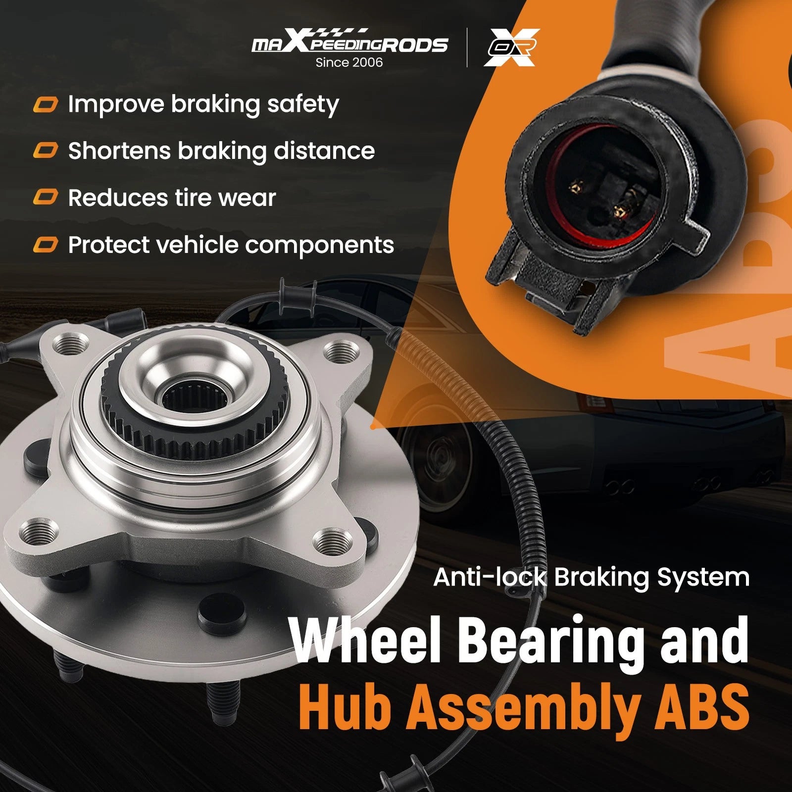 Front Wheel Hub & Bearing for Lincoln Mark LT 4WD (2006–2008) 6L3Z1104DA