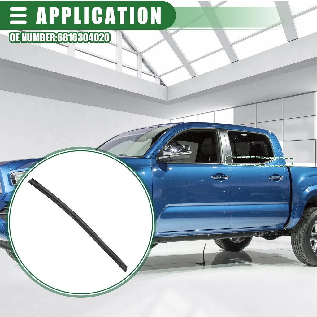 Rear Left Door Window Belt Weatherstrip for Toyota Tacoma (2005–2015) Black