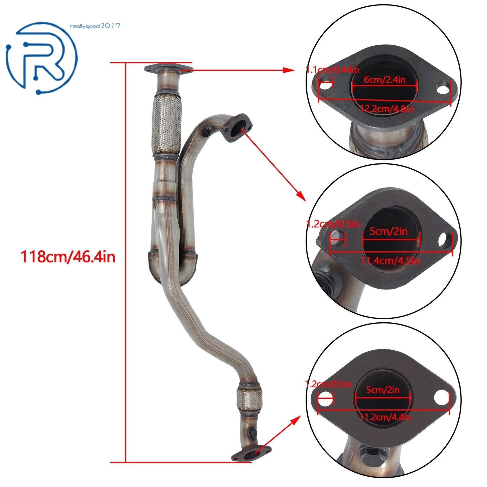 Exhaust Y Flex Pipe for Chevy Traverse GMC Acadia Buick Enclave (2009-2017)