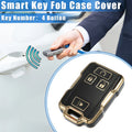Set of 4 Key Fob Covers for Chevy Suburban, GMC (TPU, Black)