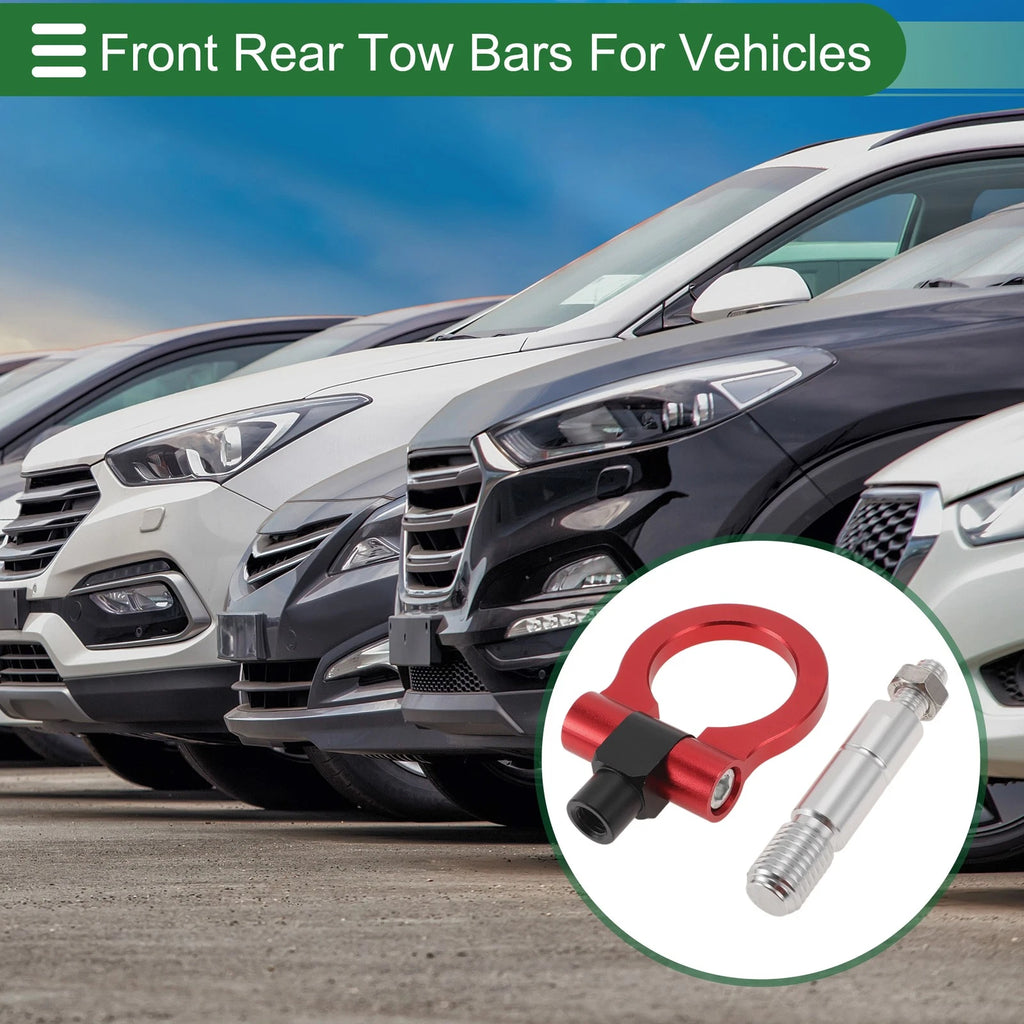Set of 2 Front Rear Tow Hooks for Mazda RX8 (2003–2008) 19mm Aluminum Alloy Red