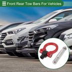Set of 2 Front Rear Tow Hooks for Mazda RX8 (2003–2008) 19mm Aluminum Alloy Red