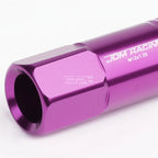 20 PCS Open End M12x1.25 60mm Tall Purple Aluminum Lug Nuts + Adapter