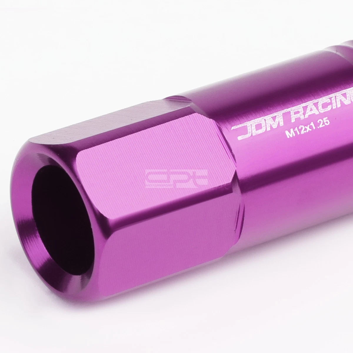 20 PCS Open End M12x1.25 60mm Tall Purple Aluminum Lug Nuts + Adapter