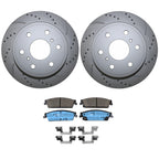 Rear Brake Kit with Drilled Rotors & Ceramic Pads for Cadillac Chevrolet GMC