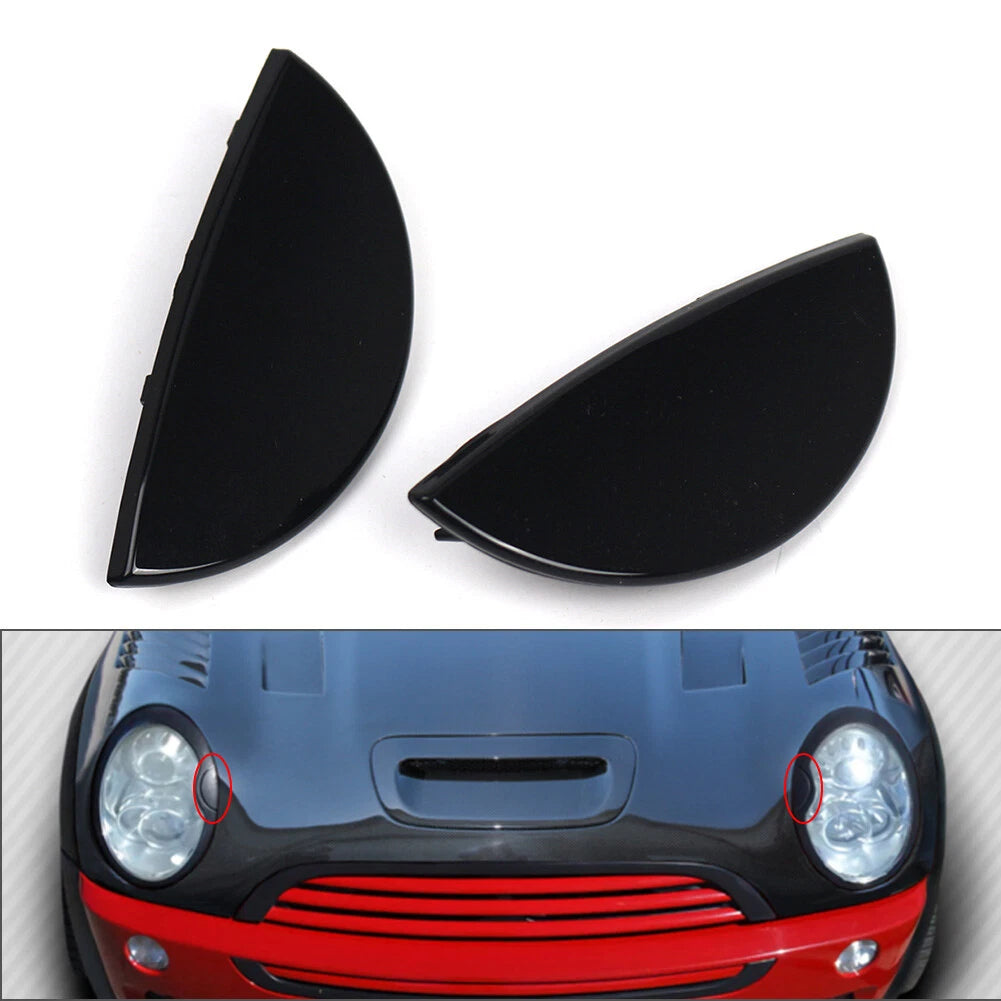 Headlight Washer Cap Cover Set for Mini R50 R52 R53 (2001–2006) Black