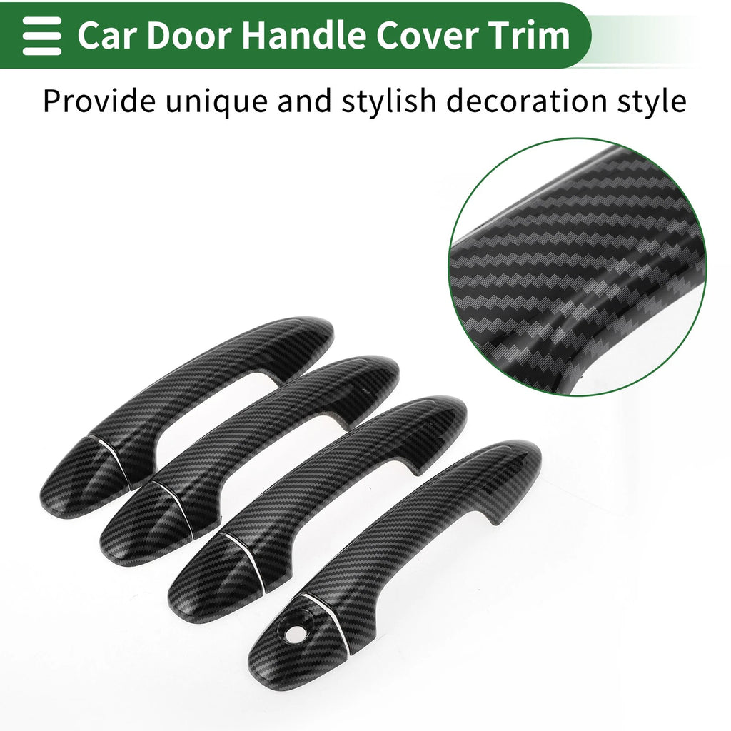 Car Door Handle Cover Trim for Toyota RAV4 (2013–2018) Carbon Fiber Black