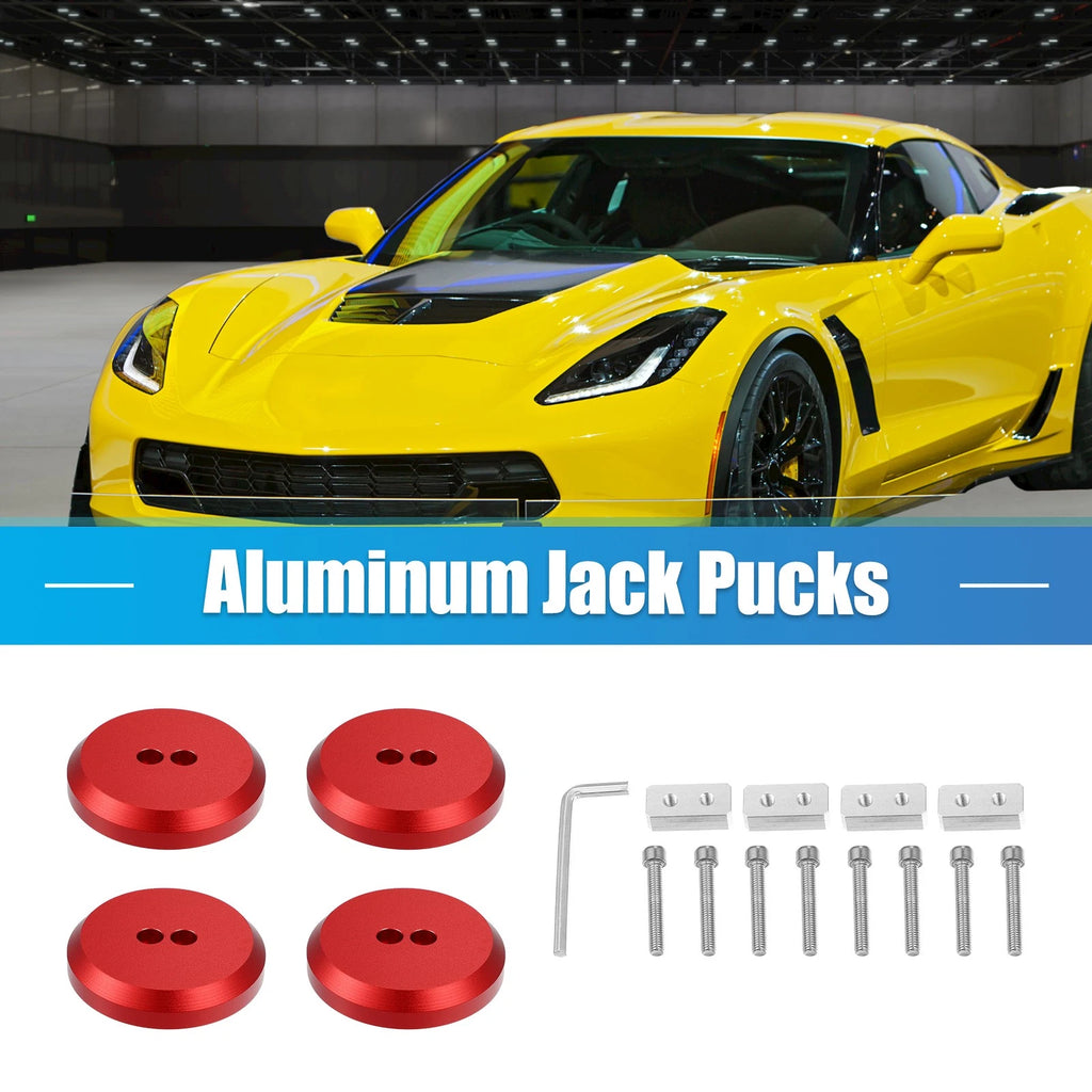 Set of 4 Jack Pads for Chevrolet Corvette C5 (1997–2004) & Porsche Frame Rail Red
