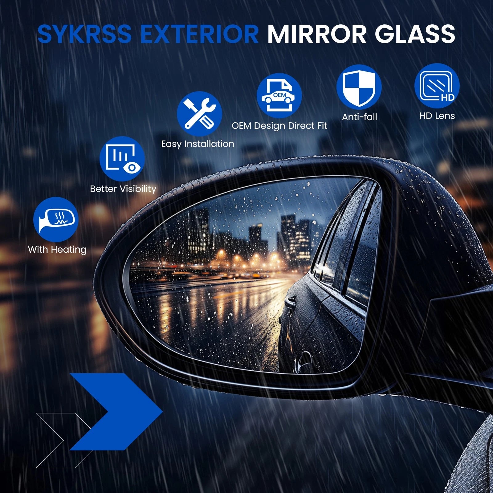 Convex Mirror Glass for Audi A4 (2010-2016)