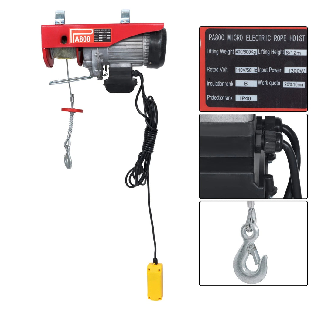 Electric Hoist for Crane (1760 lbs, Wired Remote Control, 110V)