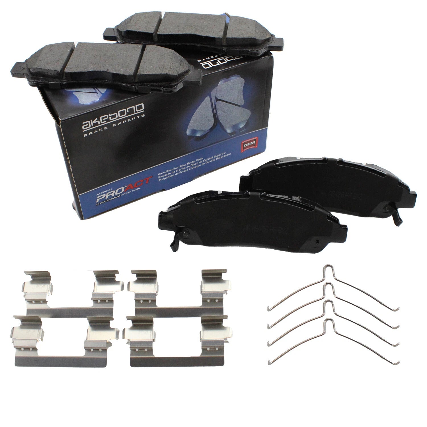 Set of 4 Akebono ProACT Ultra Front Ceramic Brake Pads for GMC Chevrolet Cadillac Buick