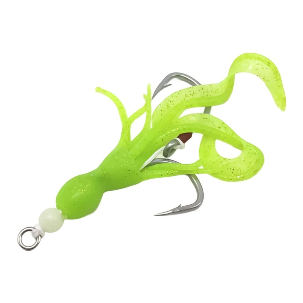 6/0 Barbed Silicone Squid Lure for Saltwater Fishing