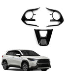 Steering Wheel Trim Cover Frame 3 x For Toyota Corolla (2019-2024) Glossy Black