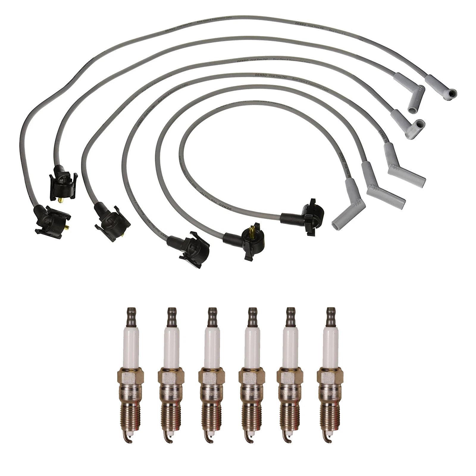 Denso Wire Set & 6 Double Platinum Spark Plugs for Ford 4.2L V6 (2000–2003)