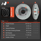 Front Drilled Brake Rotors for Nissan Versa (2009-2011)