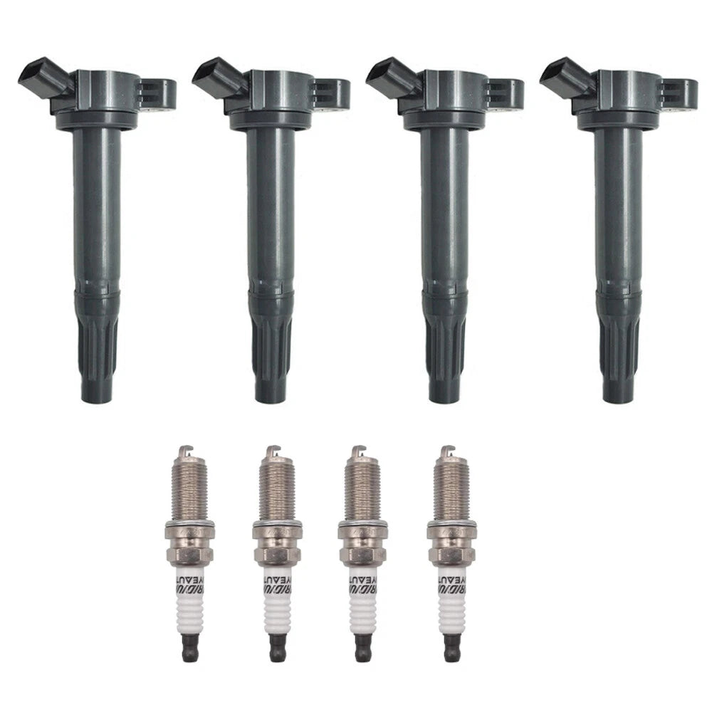 Set of 4 Ignition Coils + 4 Spark Plugs for Toyota Camry RAV4 (2010–2017)