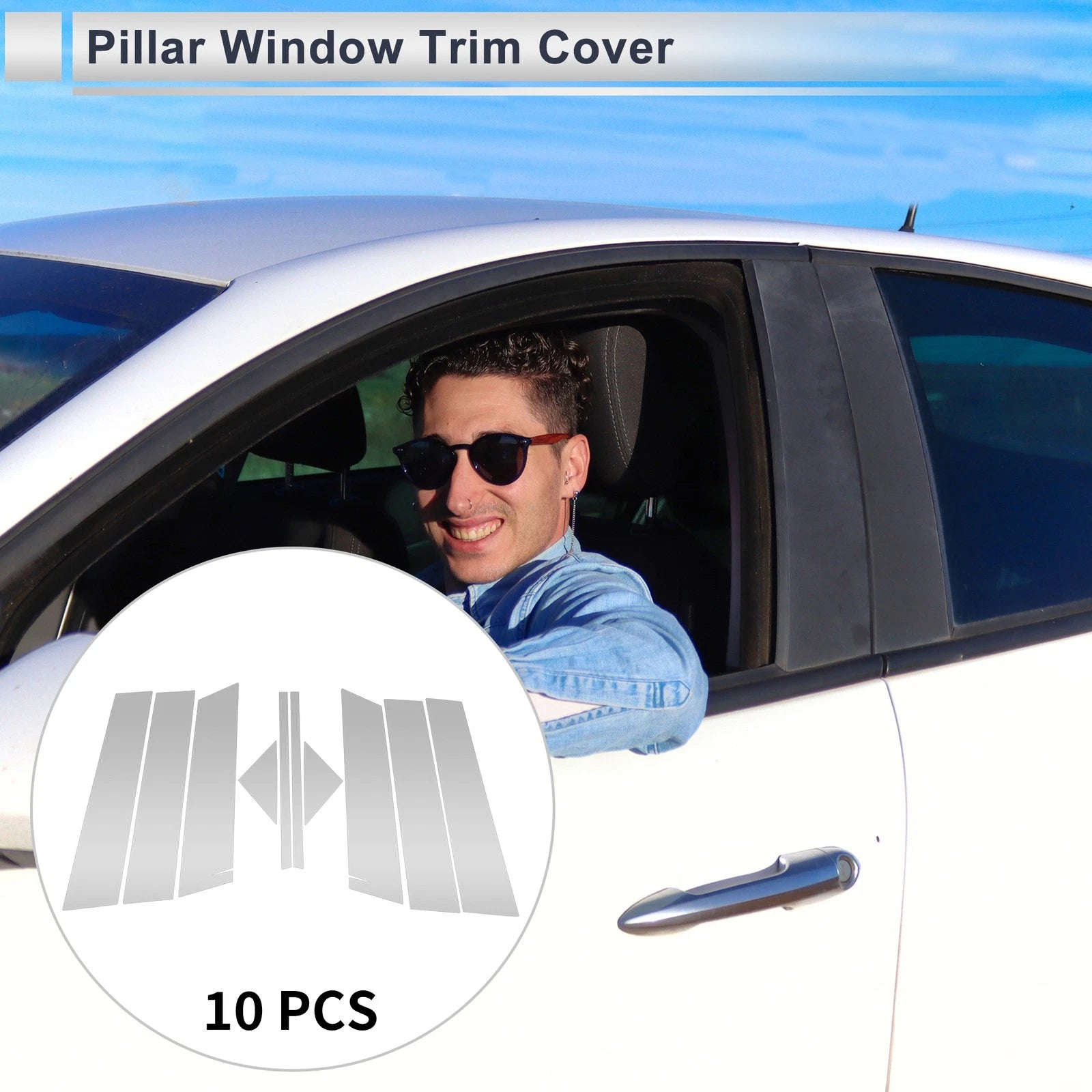 10X Door Pillar Window Trim for Mazda CX-5 (2012–2016) Silver Tone