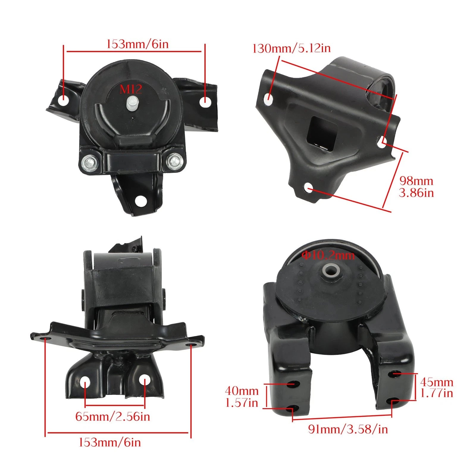 Set of 4 Engine Motor & Transmission Mounts for Hyundai Sonata (2006-2010)