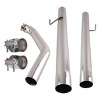 Chrome Turbo Pipes for Dodge Ram 1500 (2014-2018) with Silicone Hose