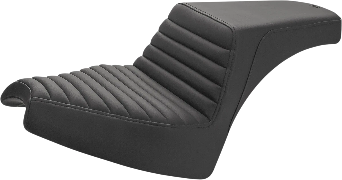 SADDLEMEN Step-Up Seat for Indian Chief (2014–2023) - Front Tuck-n'-Roll/Rear Smooth - Black