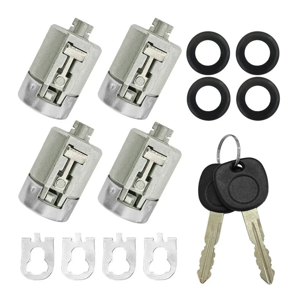 4 Pcs Door Lock Cylinder & 2 Keys for Chevrolet Express 1500 2500 3500 (2001-2010)