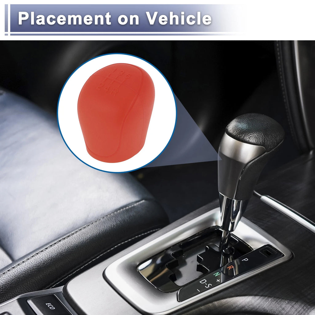 1 Pc Gear Shift Knob Cover Red Silicone for Ford C-Max (2007–2021)