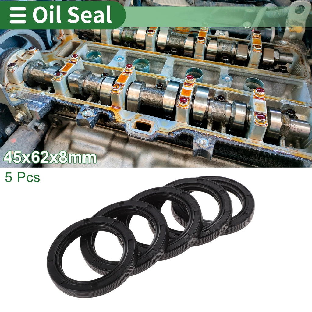 Set of 5 Oil Seals NBR Rubber 45x62x8mm for Various Models 