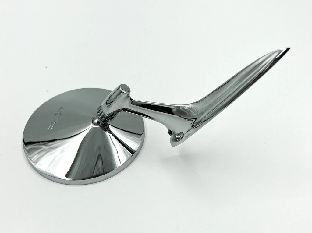 Rear View Side Mirror Chrome Round Bowtie for Chevy Full Size 1963–1964