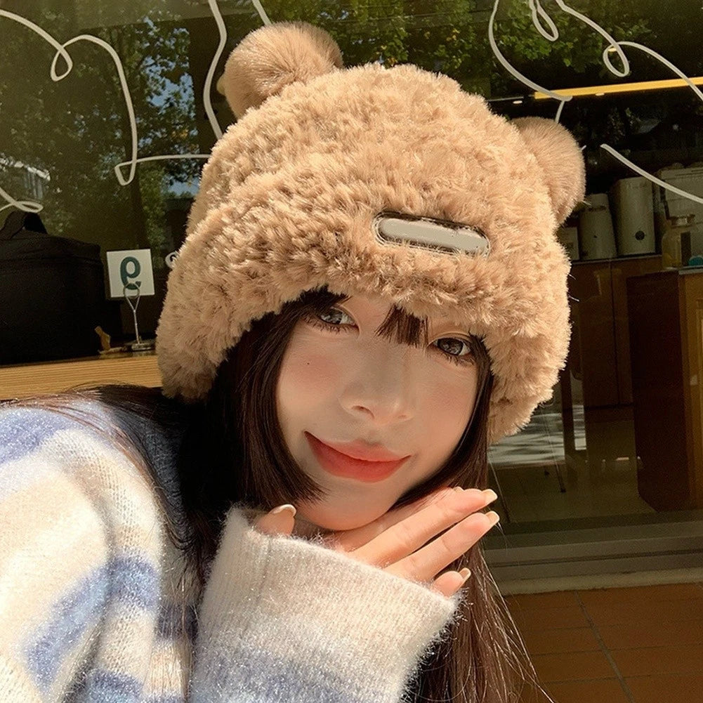 Winter Knitted Beanie for Women with Bear Ears (2023)
