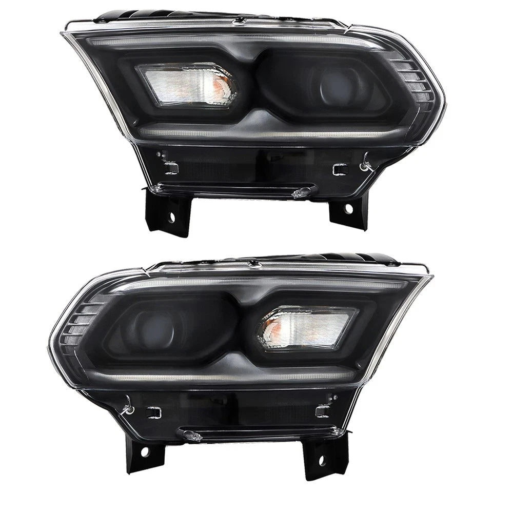 LED Headlight Assembly for Dodge Durango (2021–2023) Black with Halogen Turn Signal