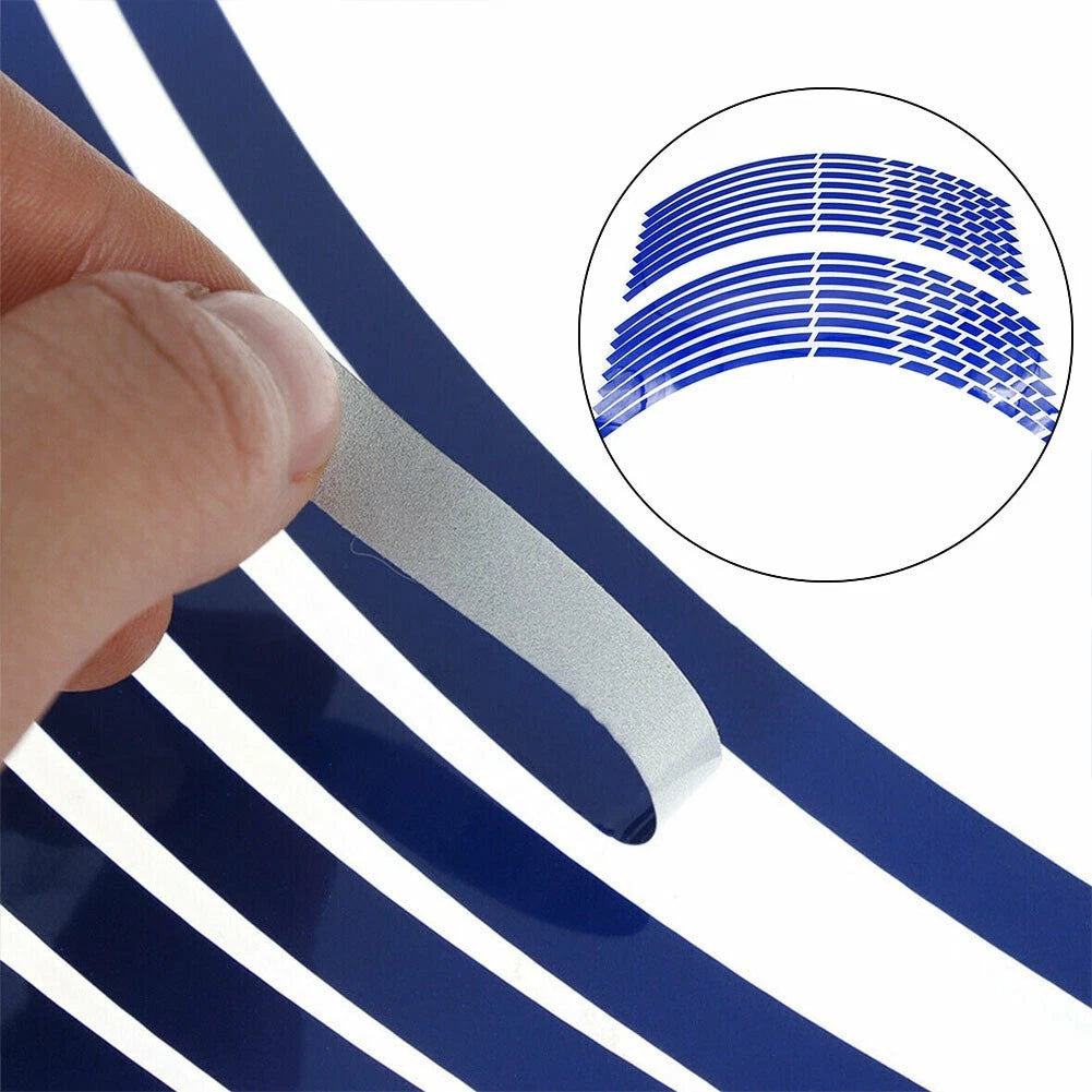 16 Pcs Blue Reflective Rim Strips Tape for Universal Car Wheels (2016–2018)