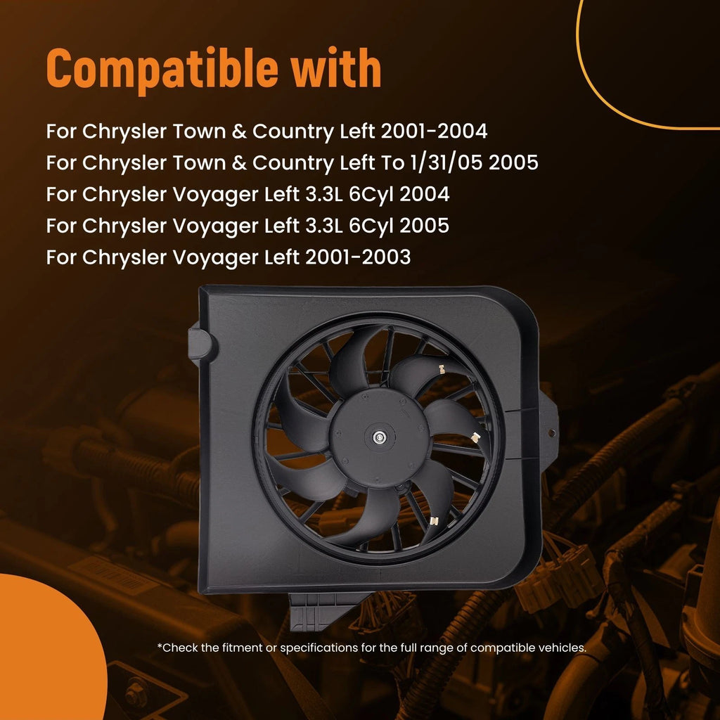 Radiator Cooling Fan for Chrysler Town & Country, Dodge Grand Caravan (2001–2005)